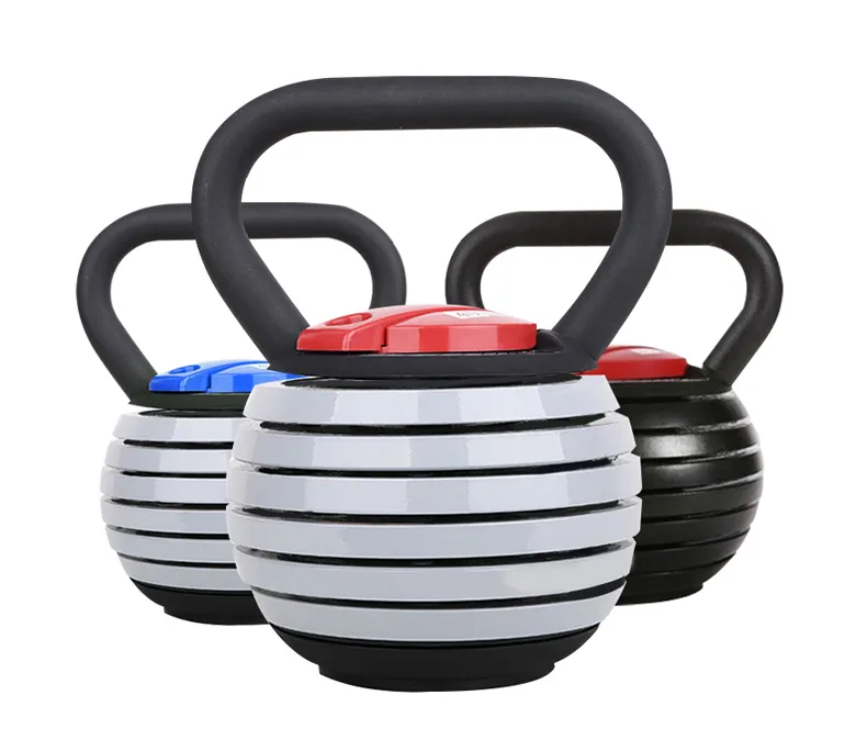 Regulowane odważniki Kettlebell z żeliwa i lateksu