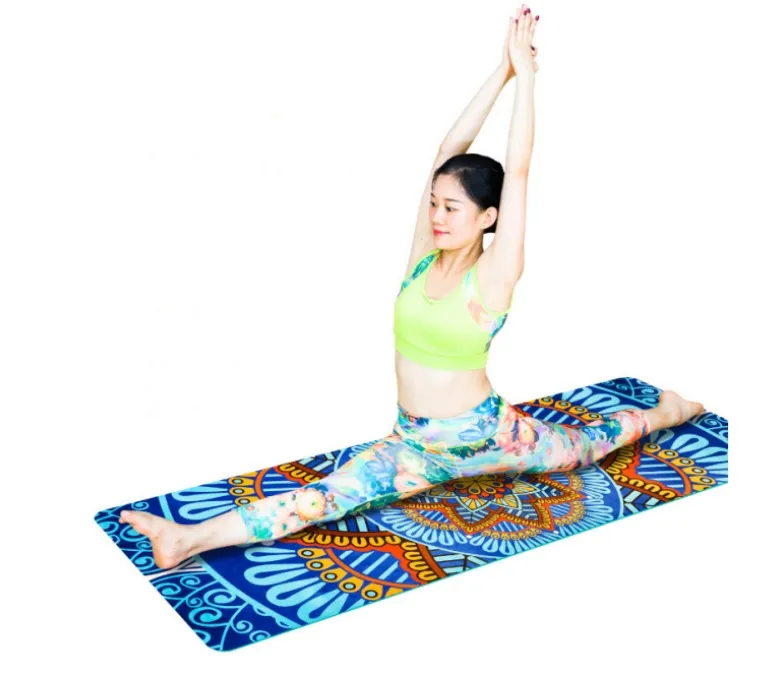 Wysokiej jakości zamszowa mata do jogi z nadrukiem TPE