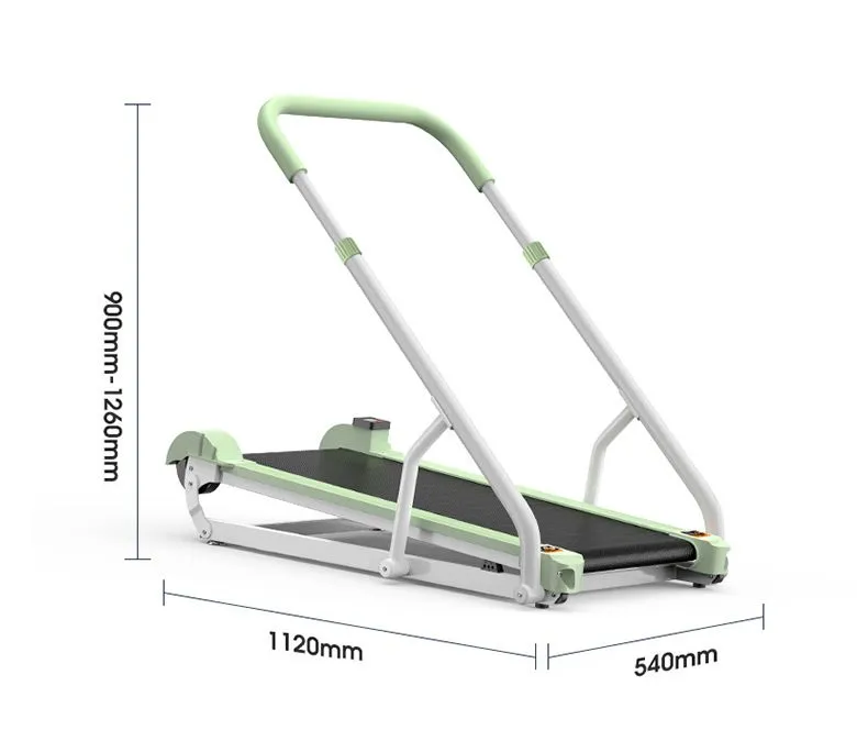 Kryta, wyjątkowo cicha, składana bieżnia bez napędu