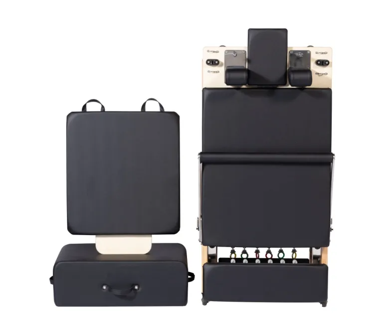 Składany, dębowy reformator do pilatesu bez połączeń