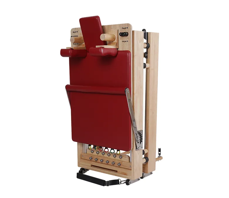 Składana przenośna maszyna do reformowania pilatesu z drewna dębowego bez przegubów